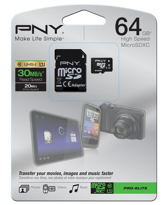 PNY MicroSDXC на 64 ГБ